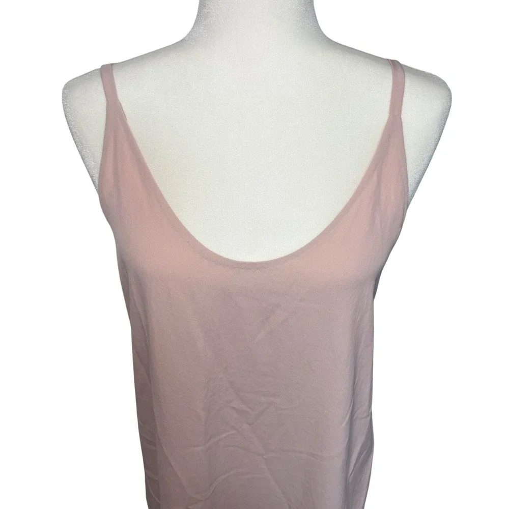 Everlane Japanese GoWeave Slip Dress Blush Pink Midi Side Slit Size 2 Minimalist